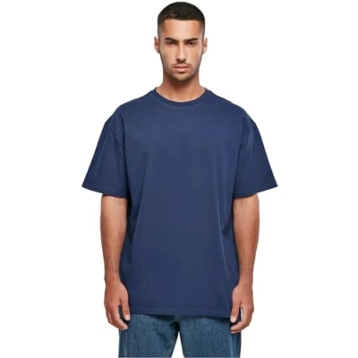 Imagen de Build Your Brand Camiseta para Hombre Heavy Oversize tee Básica Hombres, Corte Oversized Fit, Algodón, Azul Oscuro, M