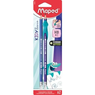 Imagen de Maped Lápices para Niños Lápiz Grafito HB con Goma + Accesorio Ergonómico Colores Madera Estuche de