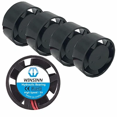 Imagen de WINSINN Ventilador redondo de 25 mm con rodamientos hidráulicos 5 V sin escobillas 2510 25,5 x 10 para bricolaje mini tubería refrigeración/cuaderno alta velocidad (paquete unidades)