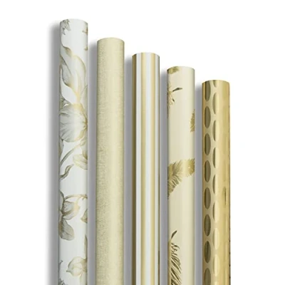 Imagen de Clairefontaine 211846AMZC Caja de 10 rollos papel regalo Premium 2 mx0m70 80 g, varios diseños surtidos
