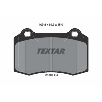 Imagen de TEXTAR 2138102 Juego de pastillas freno no preparado para indicador desgaste SEAT: Ibiza 2, VOLVO: S60 I, V70 PEUGEOT: 208 I Hatchback