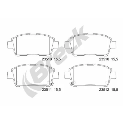 Imagen de BRECK 23510 00 702 10 Juego de pastillas freno con avisador acústico desgaste accesorios TOYOTA: Corolla IX Hatchback, Yaris I Hatchback