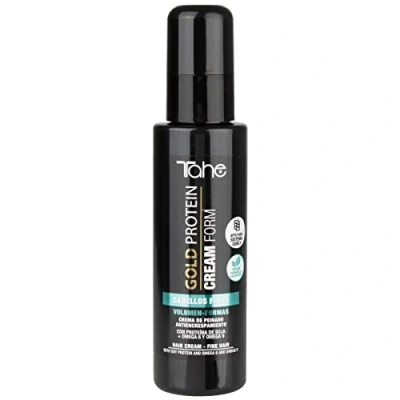 Imagen de Tahe Gold Protein Crema de peinado anti frizz para cabellos finos que aporta forma y volumen, 100 ml