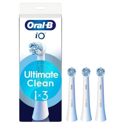 Imagen de Recambio para cepillo dental Oral B iO Ultimate Clean, Pack de 3 unidades, Blanco