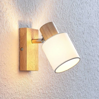 Imagen de foco &#039;Wanessa&#039; (Moderno) en Marrón hecho de Madera e.o. para Salón &amp; Comedor (1 llama, E14) Lindby empotrado, lámpara techo, pared