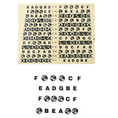 Imagen de Guitarra Diapasón Nota Diseño Musical Escala Etiqueta Guía Melody Adhesivos Pegatinas para Principiantes Aprendizaje Clásica Edition 12 x 9,5 cm