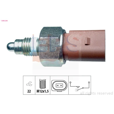 Imagen de EPS 1.860.266 Interruptor, piloto de marcha atrás Made in Italy OE Equivalent VOLKSWAGEN: Golf 4, 5, Transporter SEAT: Leon I Hatchback