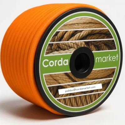 Imagen de CORDAMARKET 10mm Goma elástica, Adultos Unisex, Naranja Fluor, 25mts