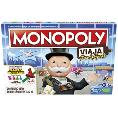 Imagen de Hasbro Monopoly Viaja POR EL Mundo VERSIÓN EN ESPAÑOL Juego de mesa multicoloured para niños, Talla: One Size, Multi coloured