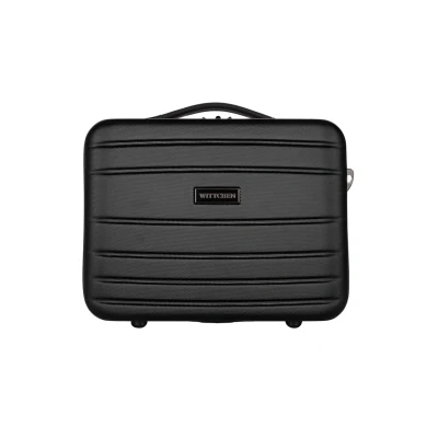Imagen de WITTCHEN Maleta de cosméticos Viaje Equipaje Mano Cabina ABS Cerradura combinación Globe Line Neceser Negro