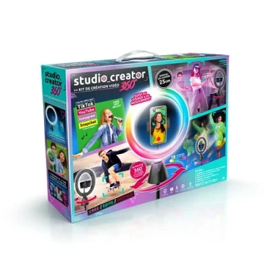 Imagen de Canal Toys Studio Creator Kit de creación videos con rotación 360º y anillo luz LED multicolor Rotating INF028
