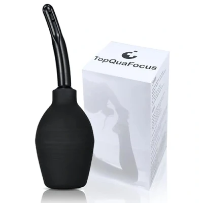 Imagen de TopQuaFocus 294ml Enema Bulb Anal Douche Coffee para Hombre Mujer Limpieza 4.8 &#039;Puntas (Negro)