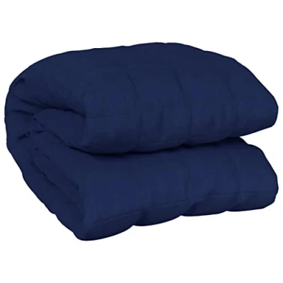 Imagen de vidaXL Manta con Peso Tela Azul 120x180 cm 9 kg, Manta, de edredón, calmante, Ropa Cama, para la ansiedad
