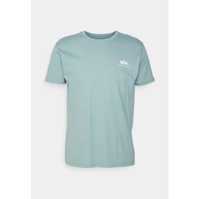 Imagen de Alpha Industries Small LOGO Camiseta estampada, Hombre, Talla: Small, Grey blue