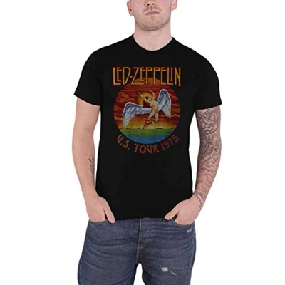 Imagen de Led Zeppelin Ledzeppelin_USA Tour &#039;75_Men_bl_TS: L Camiseta, Negro (Black Black), Large para Hombre