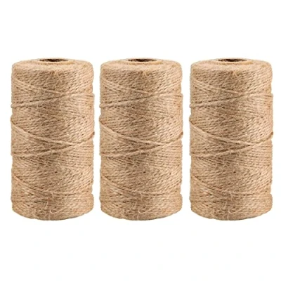Imagen de jijAcraft 3mm Cordel de Yute Natural, 100 Metros Cuerda 2 Capas Hilo Marrón, para Jardín Papel Regalo Ideas DIY Manualidades