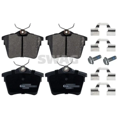 Imagen de SWAG 62 91 6548 Juego de pastillas freno Eje trasero excl. contacto avisador desgaste con material fijación PEUGEOT: 407 Berlina, SW
