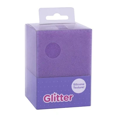 Imagen de APLI 18755 Cubilete de silicona portalápices VIOLETA Glitter Collection. Medida 70 x 95 mm
