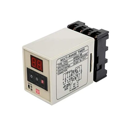 Imagen de DH48S 2Z Relé Temporizador, AC/DC 24 V Retardo de Modo Dual Pantalla LED, 0.01S 99H Digital Tiempo Multifuncional para Control Remoto, Comunicación, Automático, Mecatrónica (AC 220V)
