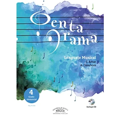 Imagen de PENTAGRAMA Lenguaje Musical Vol. 4 Grado Elemental Libro en Castellano del alumno Incluye CD Con Cuaderno de ejercicios (Reg. B.3266) 4, versión español