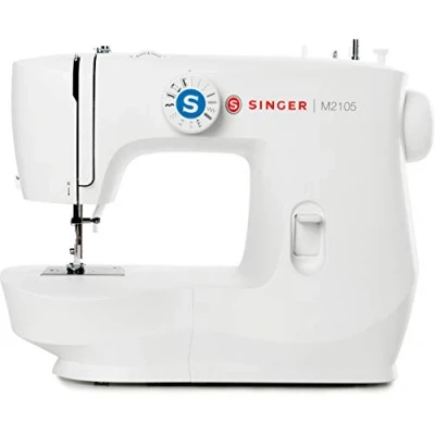 Imagen de Máquina de coser Singer M2105, 8 puntadas, Ojal en 4 pasos, Brazo libre, Luz LED, Blanco