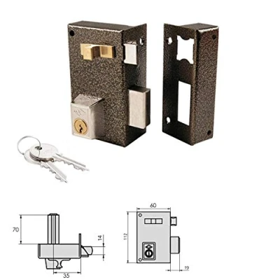 Imagen de CVL 03160751 Cerradura 756A / 60 Hierro Esmaltado Izquierda Cilindro 70 mm