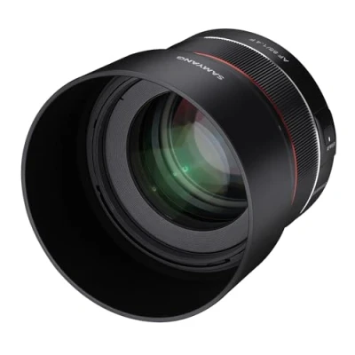 Imagen de Samyang SA7073 Objetivo AF para cámara Nikon F (85 mm, F1.4 F, 85 formato completo, sin espejo, réflex, completo y APS C, con montura rosca de filtro 77 mm) negro