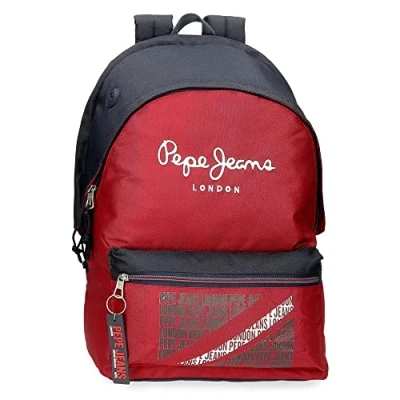 Imagen de Pepe Jeans Clark Mochila para Portátil Doble Compartimento Adaptable a Carro 15,6&quot; Rojo 31x44x15 cms Poliéster 23,87L