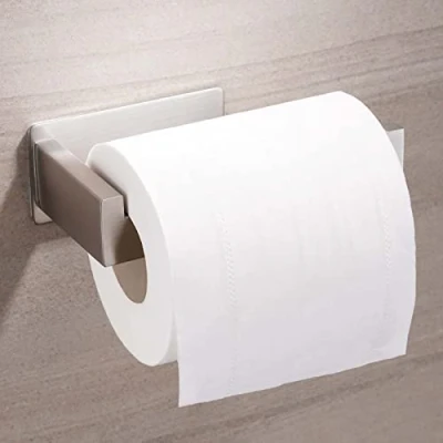 Imagen de Aikzik Portarrollos de Papel higiénico sin Agujeros, Autoadhesivo, Acero Inoxidable, para Cocina y baño