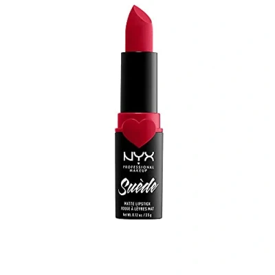 Imagen de NYX PROFESSIONAL MAKEUP Barra de Labios Mate Larga duración y Cobertura Total Suede Matte Lipstick Tono 9 Spicy Color Naranja, Mujer, Talla única