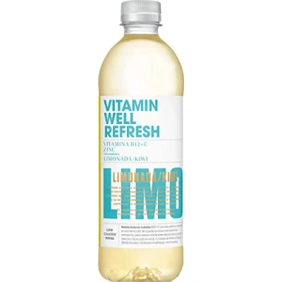 Imagen de GOOD4YOU Vitamin Well Refresh Bebida refrescante con vitaminas y minerales Sabor limón Kiwi Botella 50 cl