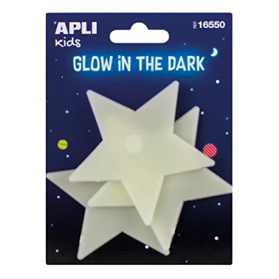 Imagen de APLI Kids 16550 Bolsa de pegatinas luminiscentes, 3 estrellas