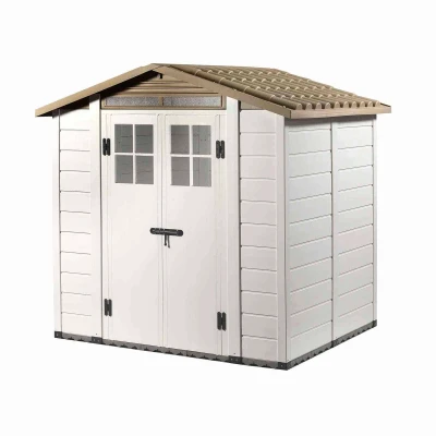 Imagen de Caseta de jardín Tuscany Evo 200 en resina con suelo 4 m² blanco