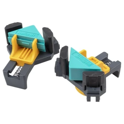 Imagen de wolfcraft 2 sargentos para esquinas ES 22 I 3051000 fijar rápida y sencillamente tablas marcos en un ángulo de 90, por ejemplo, construir estanterías, armarios pequeños o