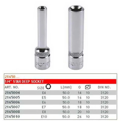 Imagen de Llave de vaso 1/4&quot; E TORX SONIC 2165004