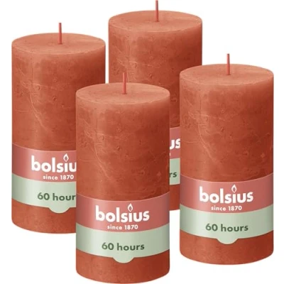 Imagen de Bolsius Luz rústica Naranja 13cm 4 Piezas Halloween