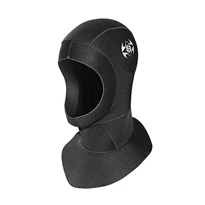 Imagen de PAWHITS Pasamontañas de neopreno térmico con capucha 3 mm, gorra ventilación flujo, impermeable, para buceo, natación, surf, Snorkeling, unisex adultos Grande Negro