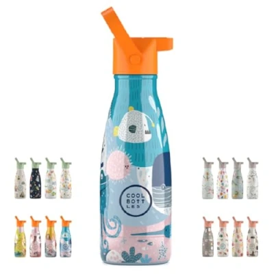 Imagen de Botella Térmica Infantil 260 ml Sea World de Agua Acero Inoxidable Bebidas Fías 36 Horas y Calientes 18 Acabado con Pintura en Relieve Sin BPA Cool Bottles