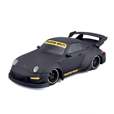 Imagen de Maisto Tech R/C Porsche 993 RWB: Coche teledirigido Escala 1:24 2,4 GHz con Control de empuñadura Pistola, a Partir 5 años, Negro Mate (581533)