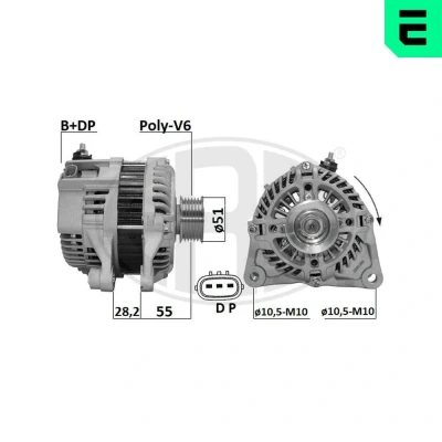 Imagen de ERA 209647A Alternador 12V 100A MAZDA: CX 5 I