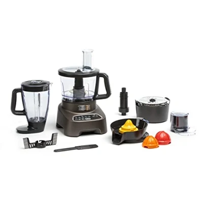 Imagen de Moulinex Robot cocina multifunción, batidora para batidos y batidos, 6 opciones de velocidad, 2 salidas del motor, 10 accesorios, seguridad reforzada, DoubleForce Silver FP827E10