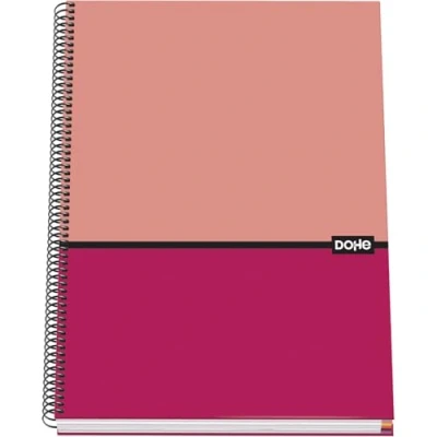 Imagen de Dohe Cuaderno A4 Cuadriculado Encuadernación Espiral, 100 Hojas de 90 g/m², Cuadrícula 5 mm, Tapa Dura, Material Escolar DUO Rosa
