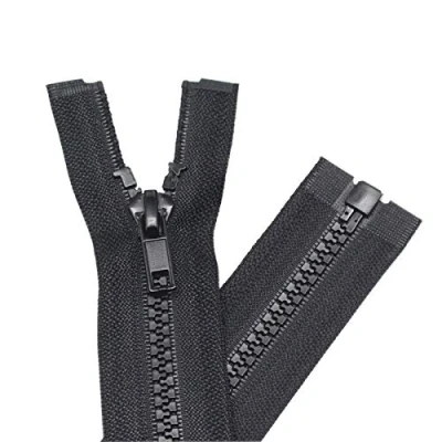 Imagen de YaHoGa 2 piezas 65 cm # 5 separación cremalleras para chaqueta coser abrigos cremallera negro de plástico moldeado (65 piezas)