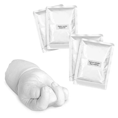 Imagen de Navaris Kit Huellas 3D para bebés Molde de Yeso Mano y pie bebé Recuerdo Original Madre Pareja Familia 3 o 4 pies Manos
