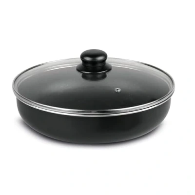 Imagen de Sitram 712771 FAMILY Sartén (aluminio prensado, diámetro 26 cm, altura 6,5 incluye tapa de vapor cristal, revestimiento antiadherente sin PFOA, compatible con mango SITRAMOVIBLE Todos los