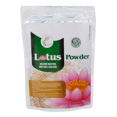 Imagen de SVATV Polvo de loto natural (Nelumbo Nucifera) Cuidado la piel Rico en antioxidantes pétalos naturales para el cabello y Tamaño: 227g