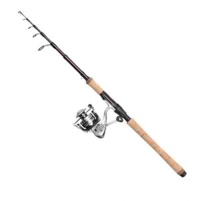 Imagen de DAM Impressa Combo Caña Spinning Telescópica 180cm (2 12g) 1000 Kit para pez depredador