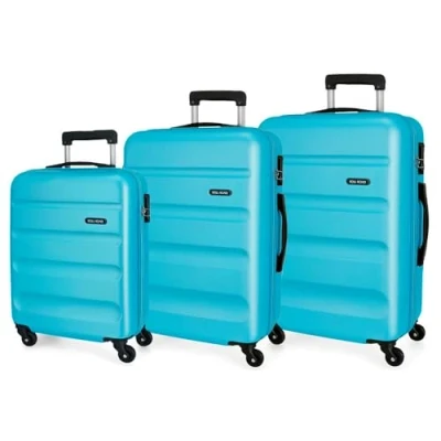 Imagen de Roll Road Flex Juego de Maletas Azul 55/65/75 cms Rígida ABS Cierre combinación 182L 4 Ruedas Equipaje Mano