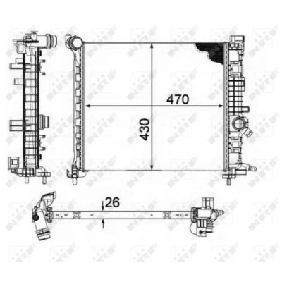 Imagen de NRF 58476 Radiador, refrigeración del motor Aluminio 470 430 26 sin sensor Aletas soldadas OPEL: Meriva B