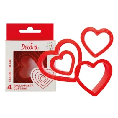 Imagen de DECORA 0255305 Set 4 CORTADORES Corazon CM 5,5 7 8 H2,2CM